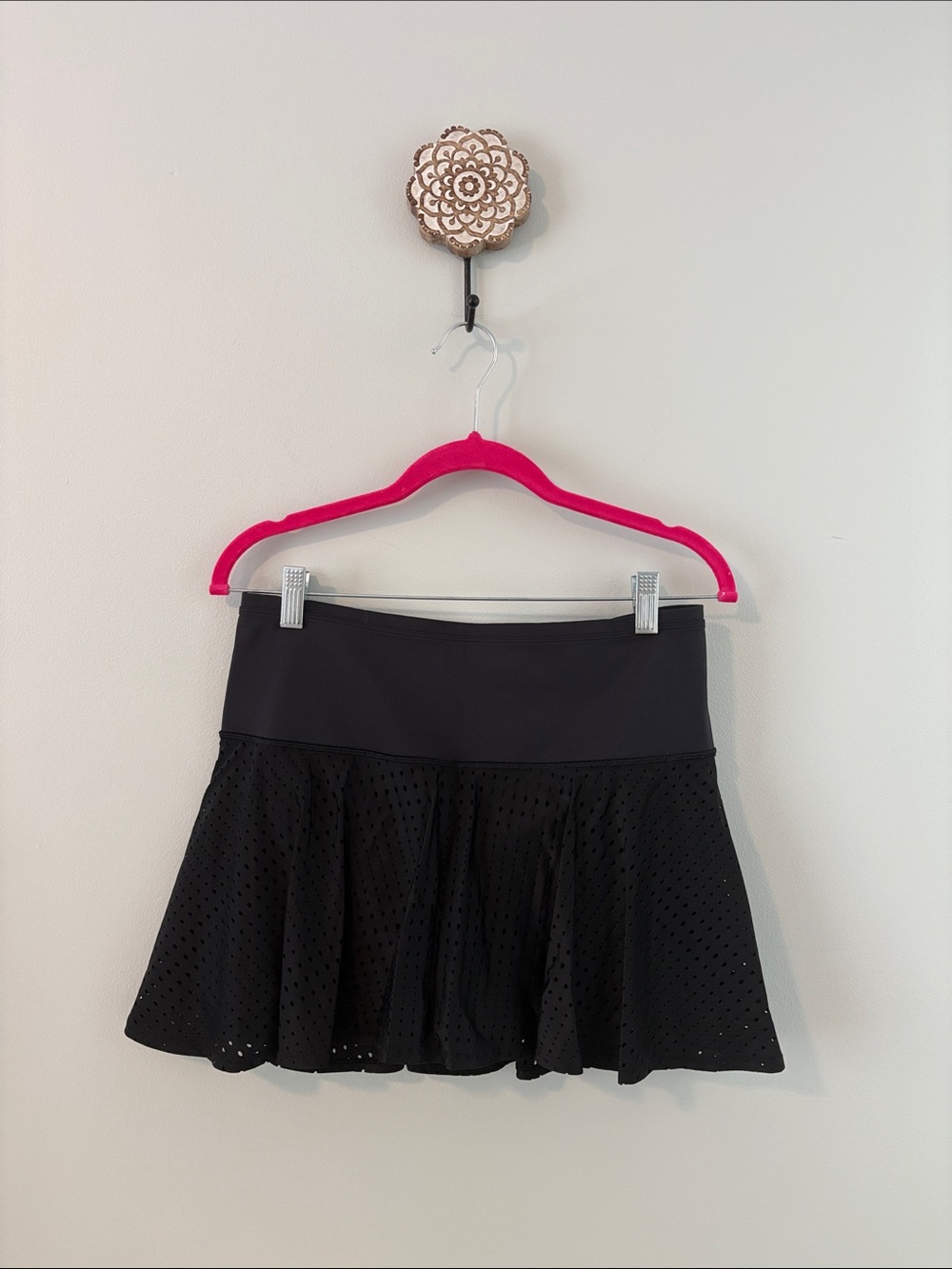 Athleta Black Perforated Athletic Skirt